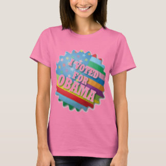 Camiseta Rainbow Eu votei em Obama