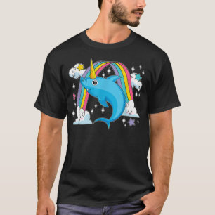 Camiseta Rainbow Fairytale Ocean Animal Sharchuor Unicorn