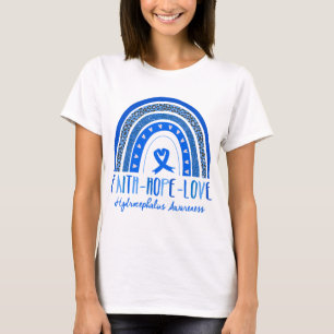Camiseta Rainbow Faith Hope Ama a Consciência Hidrocefalia