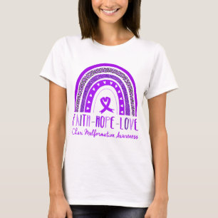 Camiseta Rainbow Faith Hope Love Chiari Malformação