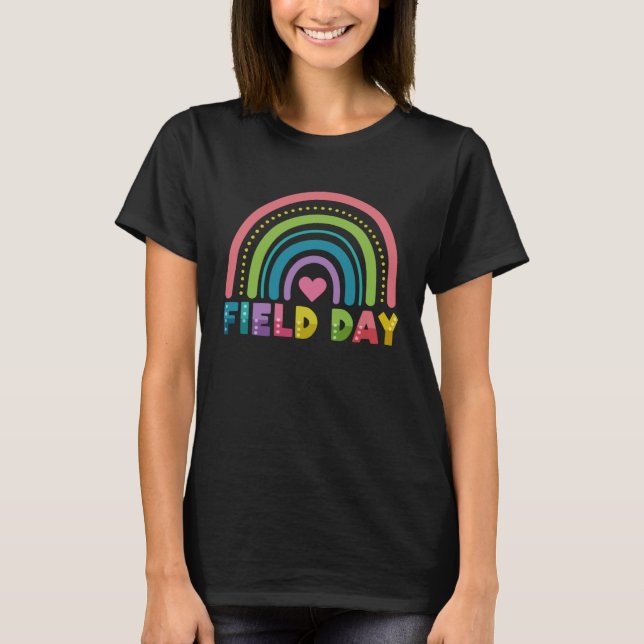 Camiseta Rainbow Field Day Last Day Of School Students Teac (Frente)