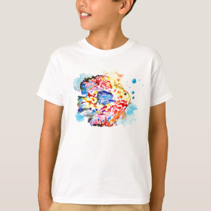 Camiseta Rainbow Fish Watercolor T Shirt para Crianças