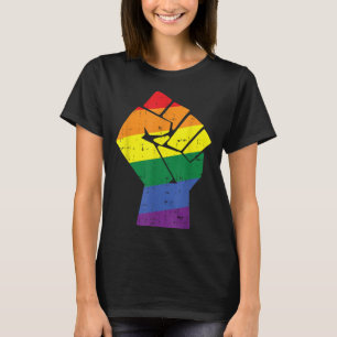 Camiseta Rainbow Fist Direitos de Igualdade Orgulho gay Pro