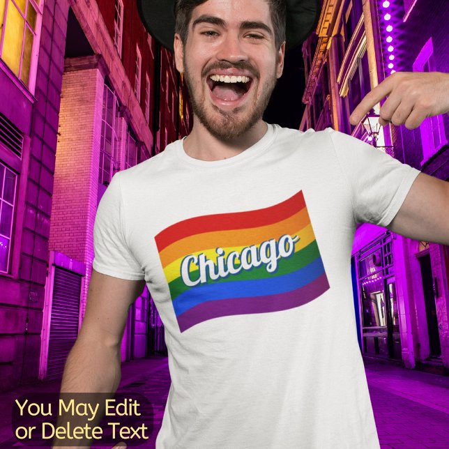 Camiseta Rainbow Flag Chicago Orgulho gay LGBT LGBT (Criador carregado)