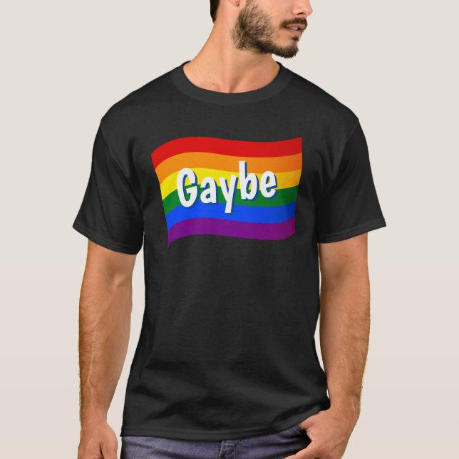 Camiseta Rainbow Flag Gaybe filho da família gay gay (Frente)
