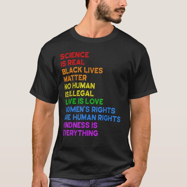 Camiseta Rainbow Flag Human Rights Womens & Gay Rights LGBT (Frente)