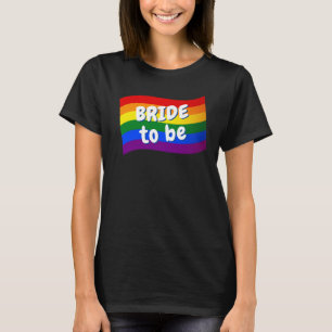 Camiseta Rainbow Flag Lésbica Brito para ser Casamento gay
