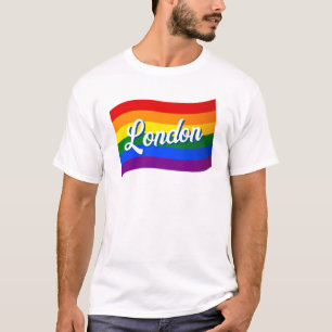Camiseta Rainbow Flag London Reino Unido Orgulho gay LGBT