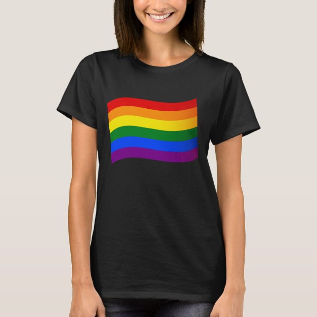 Camiseta Rainbow Flag Orgulho gay LGBT Love is Love LGBTQ (Frente)