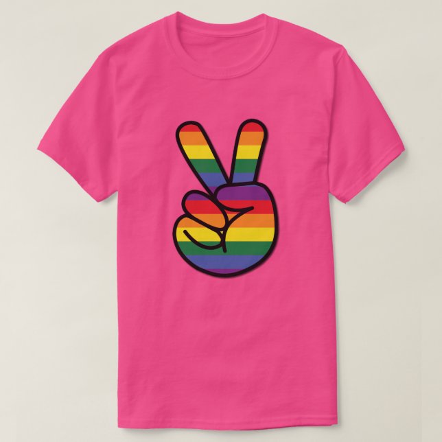 Camiseta Rainbow Flag Peace T-Shirt (Frente do Design)