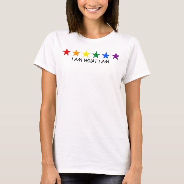 Camiseta RAINBOW FLAG STARS + suas ideias (Frente)