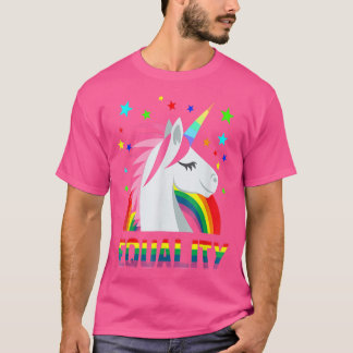 Camiseta Rainbow Flag Unicorn Stars LGBT Gay