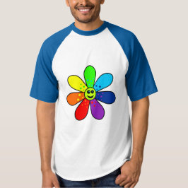 Camiseta Rainbow Flower Raglan T Shirt