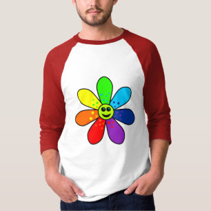 Camiseta Rainbow Flower Raglan T Shirt