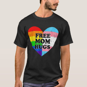 Camiseta Rainbow Free Mamãe Abraça Sinalizador Transgênero