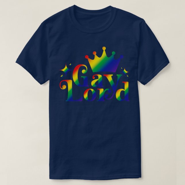 Camiseta Rainbow Gay Lord Funny Pride (Frente do Design)