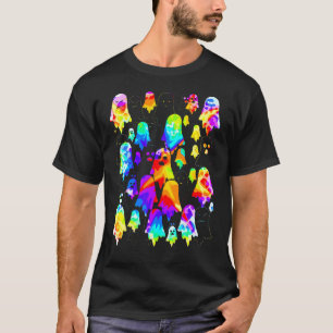 Camiseta Rainbow Ghost Choir Tie Dye Spooky Fantasmas Monst