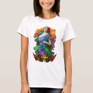 Camiseta Rainbow Goddese pintura digital pintura original