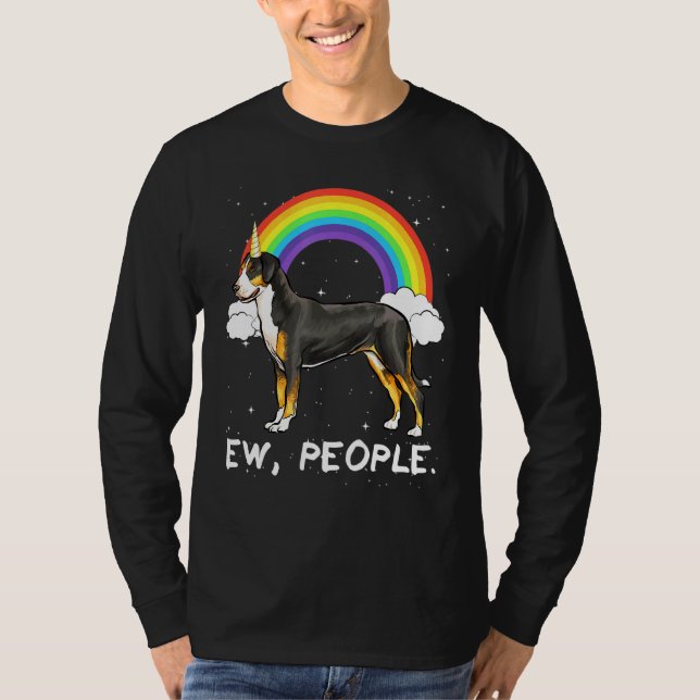 Camiseta Rainbow Greater Swiss Mountain Dog Ew Pessoas Unic (Frente)