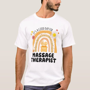 Camiseta Rainbow Groovy Peace Massage Therapist Vintage