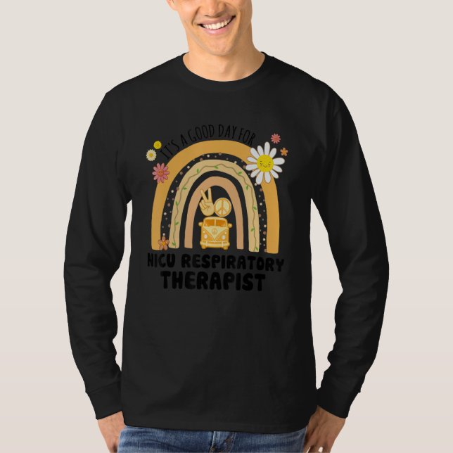 Camiseta Rainbow Groovy Peace Nicu Respiratory Therapist Vi (Frente)