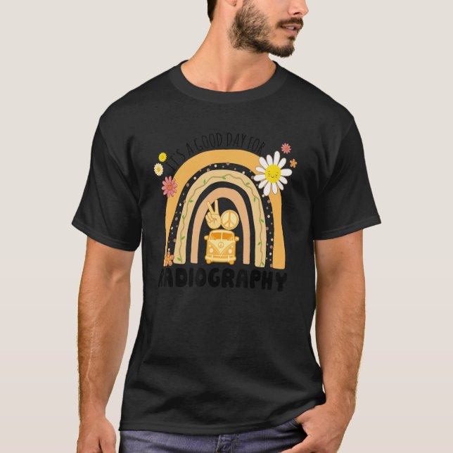 Camiseta Rainbow Groovy Peace Radiography Vintage (Frente)