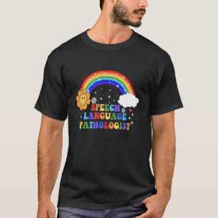 Camiseta Rainbow Groovy Smile Flower Retro SLP Speech