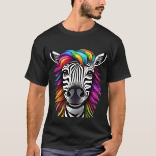 Camiseta "Rainbow Hair Zebra Tee - Cores Vibrantes na Natur