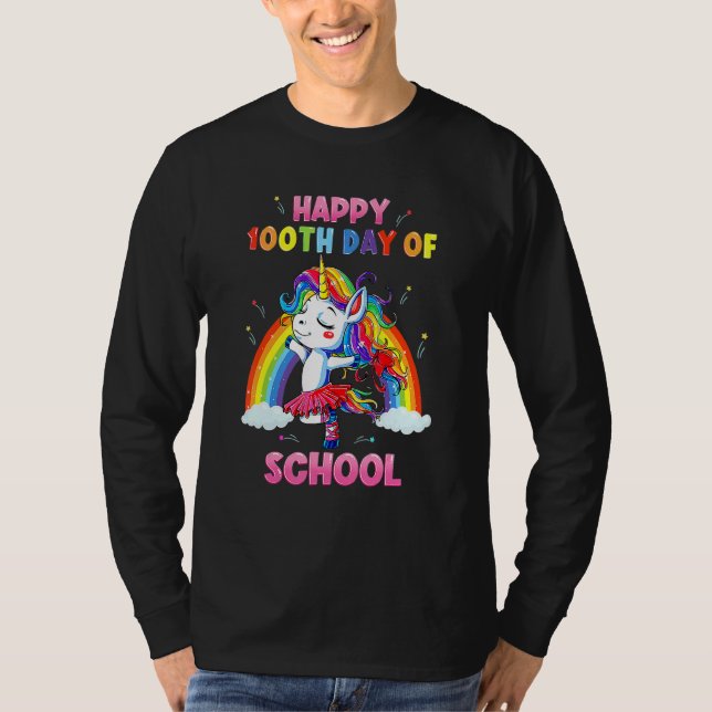 Camiseta Rainbow Happy 100th Day Of School Teacher & Studen (Frente)