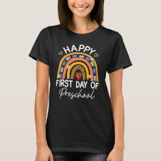 Camiseta Rainbow Happy First Day Of Preschool Welcome Back
