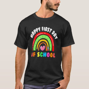 Camiseta Rainbow Happy First Day School Teacher Boys Gir