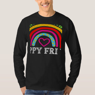 Camiseta rainbow happy fri yay teacher fun its friyay teach
