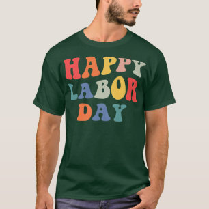Camiseta Rainbow Happy Labour Day Engraçado Groovy Design P