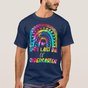 Camiseta Rainbow Happy Last Day Of Kindergarten Tie Dye Gra