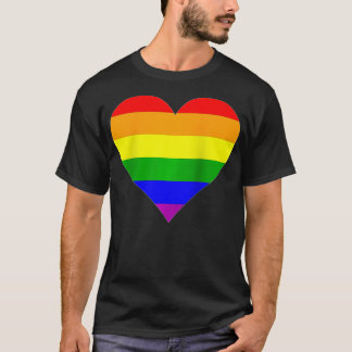 Camiseta Rainbow Heart Gay Pride Flag LGBTQ 