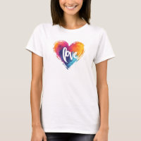 Rainbow Heart Love Slogan