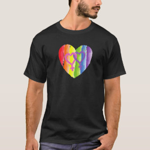 CAMISETA RAINBOW HEART PRIDE FLAG SHA GAY CASAL LESBIAN PA
