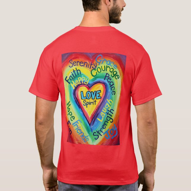 Camiseta Rainbow Heart Words T-shirt (Verso)