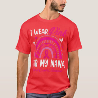 Camiseta Rainbow I Wear Pink For My Nana Breast Cancer Awar