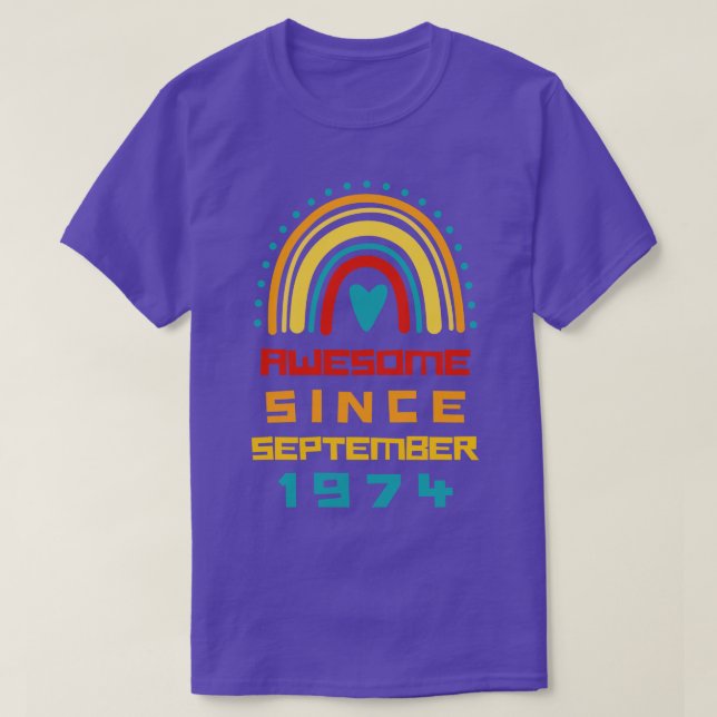 Camiseta Rainbow Incrível Desde setembro de 1974 47º Aniver (Frente do Design)