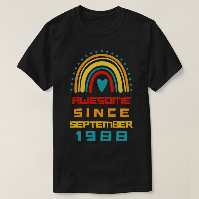 Camiseta Rainbow Incrível Desde setembro de 1988 33º Aniver (Frente do Design)
