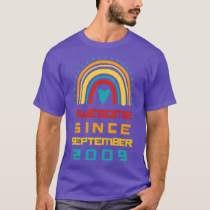 Camiseta Rainbow Incrível Desde setembro de 2009 12 Birthda