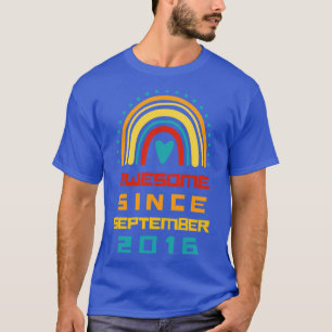 Camiseta Rainbow Incrível Desde setembro de 2017 7 Birthday