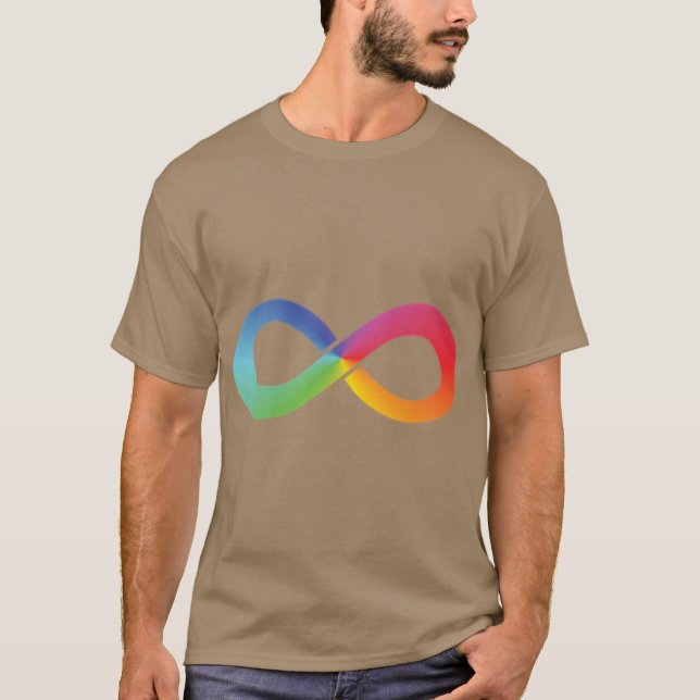 Camiseta Rainbow Infinity Conscientização do Autismo Neurod (Frente)