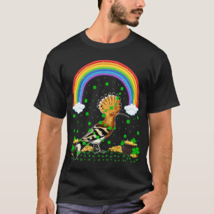 Camiseta Rainbow Irish Shamrock Hoopoe Bird Da Rua de Patri