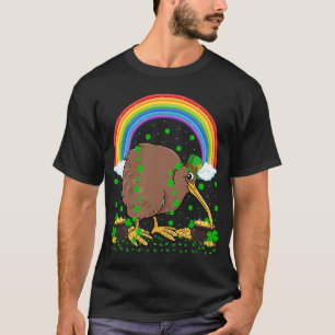 Camiseta Rainbow Irish Shamrock Kiwi Bird Dia de São Patríc