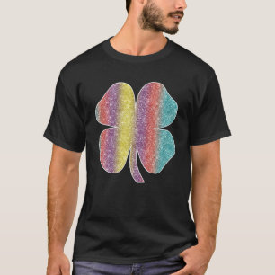 Camiseta Rainbow Irish Shamrock Lucky Quatro Folhas Clover