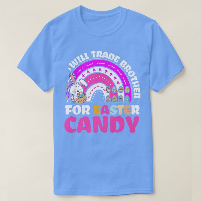 Camiseta Rainbow Kids Engraçado Vai Trocar Irmão Pela Pásco (Frente do Design)