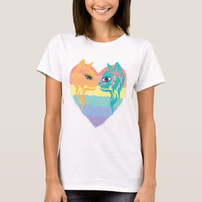 Camiseta Rainbow Kitten Surprise, Gato Pessoal (Frente)