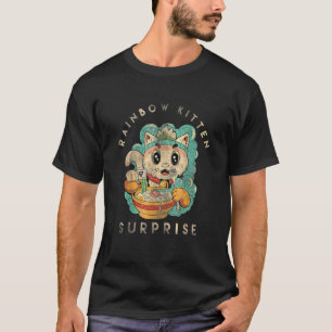Camiseta Rainbow Kitten Surprise Kwaii Cute Cat